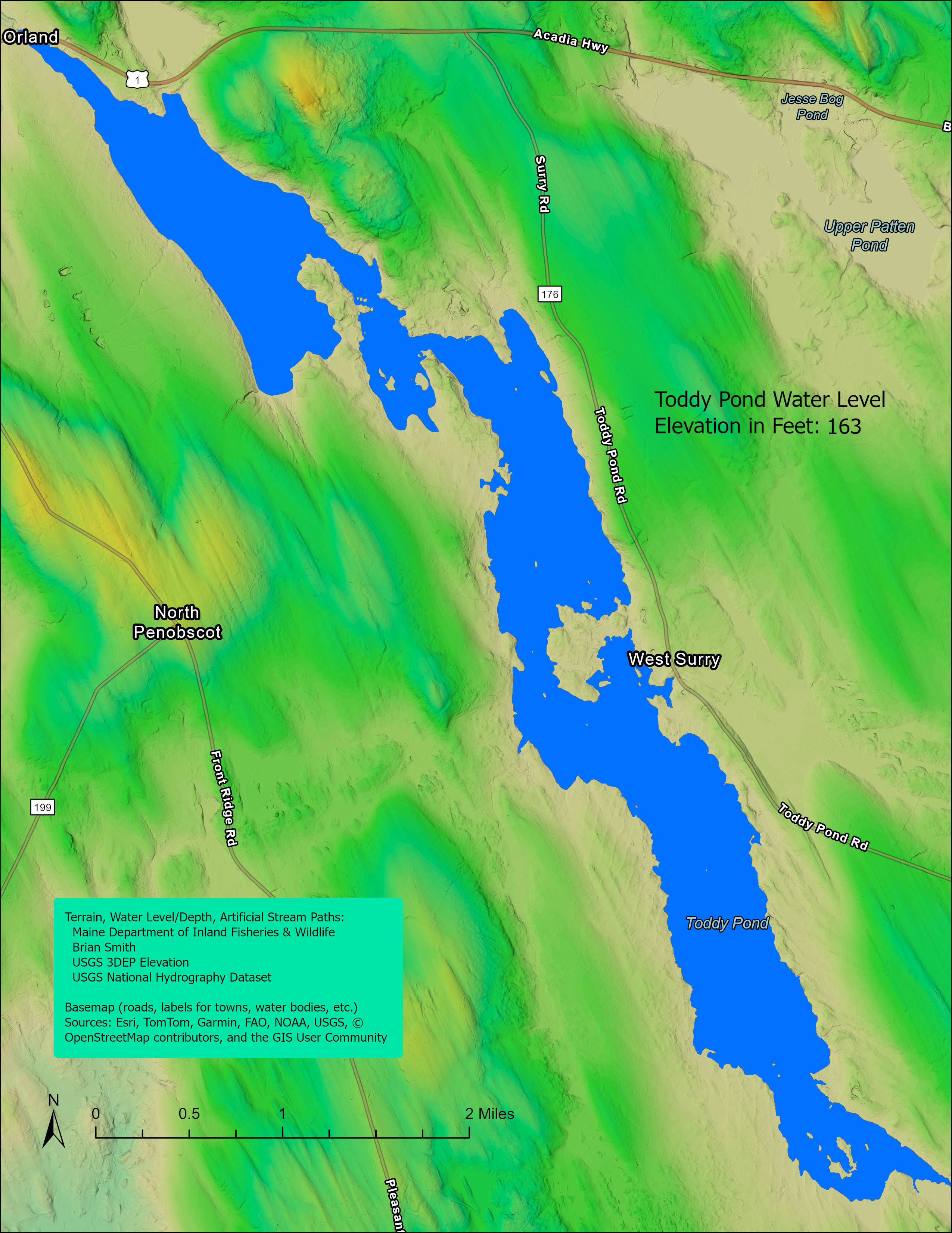 Toddy Pond Water Level